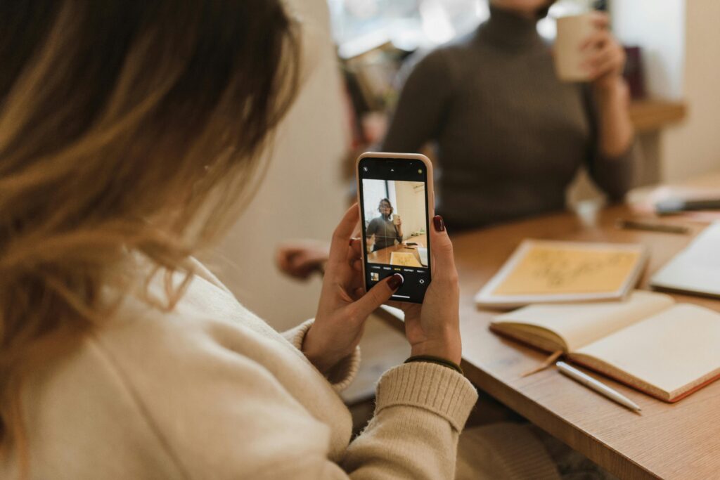 Supporting blog image of a person recording a moment, linked to the 2016 nostalgia trend